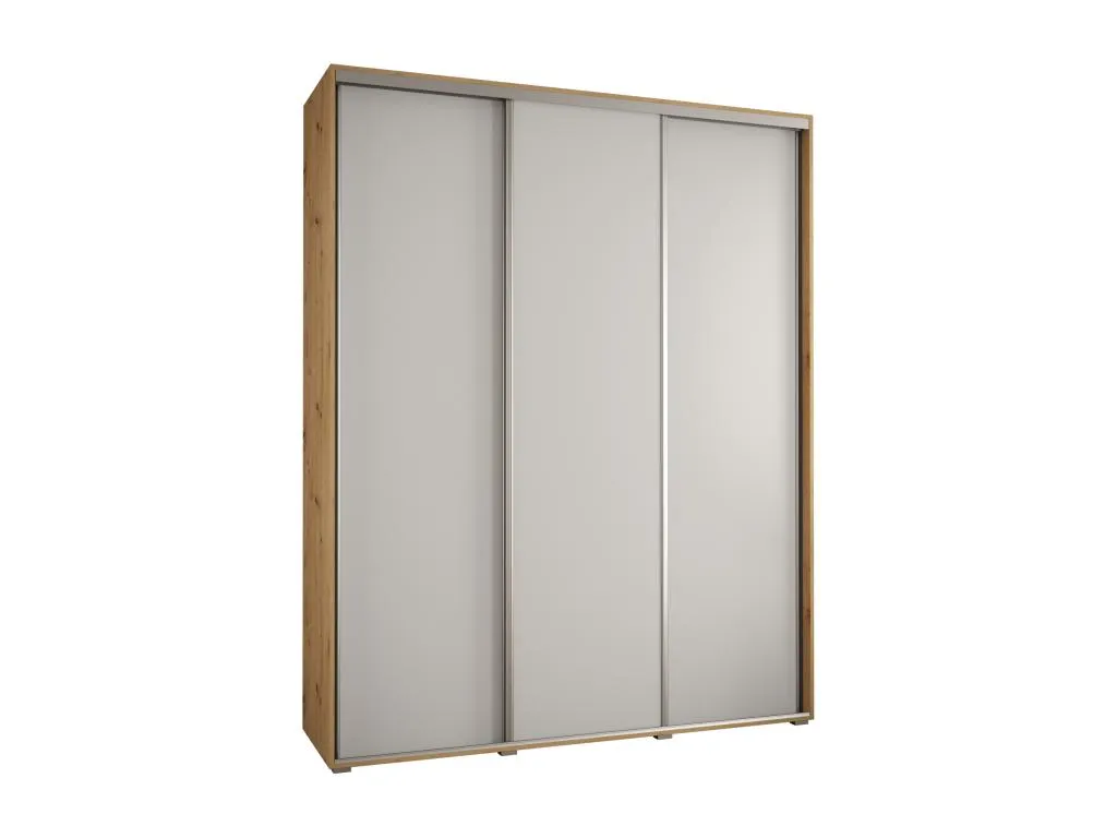 ARMARIO Vivircalido 1 DE PUERTAS CORREDERAS 235.2/190/60 3 puertas (Artisan/Blanco/Plata) txdc15133