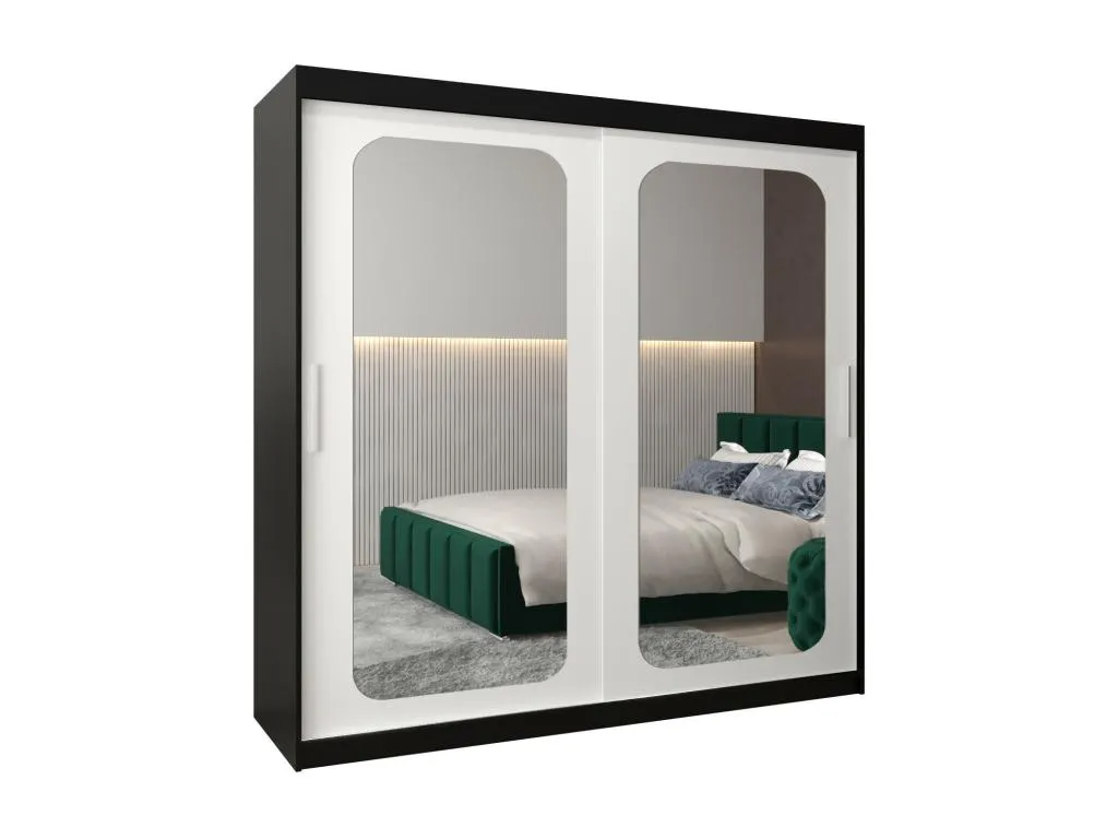 Armario Decohoguera T3 con Puertas Correderas 200x200x62 cm 2 Puertas (Negro/Blanco) YQ6606589