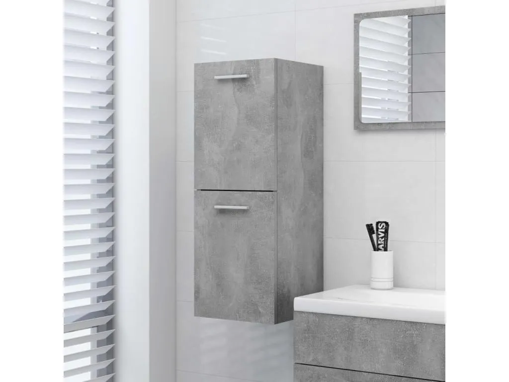 Armario de baño Kavehomedeco contrachapada gris hormigón 30x30x80 cm DUJI92186