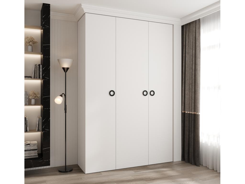 Armario Homelyvo 1 con puertas batientes 245 - 5/160/50 3 puertas blanco/negro