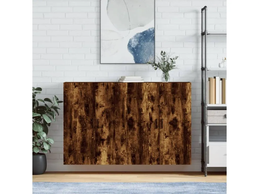 Armarios de pared 2 unidades Habitarluz ahumado 69.5x34x90 cm 66450YXSH
