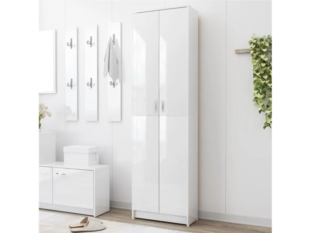 Armario de pasillo aglomerado blanco brillante 55x25x189cm ECPF08405