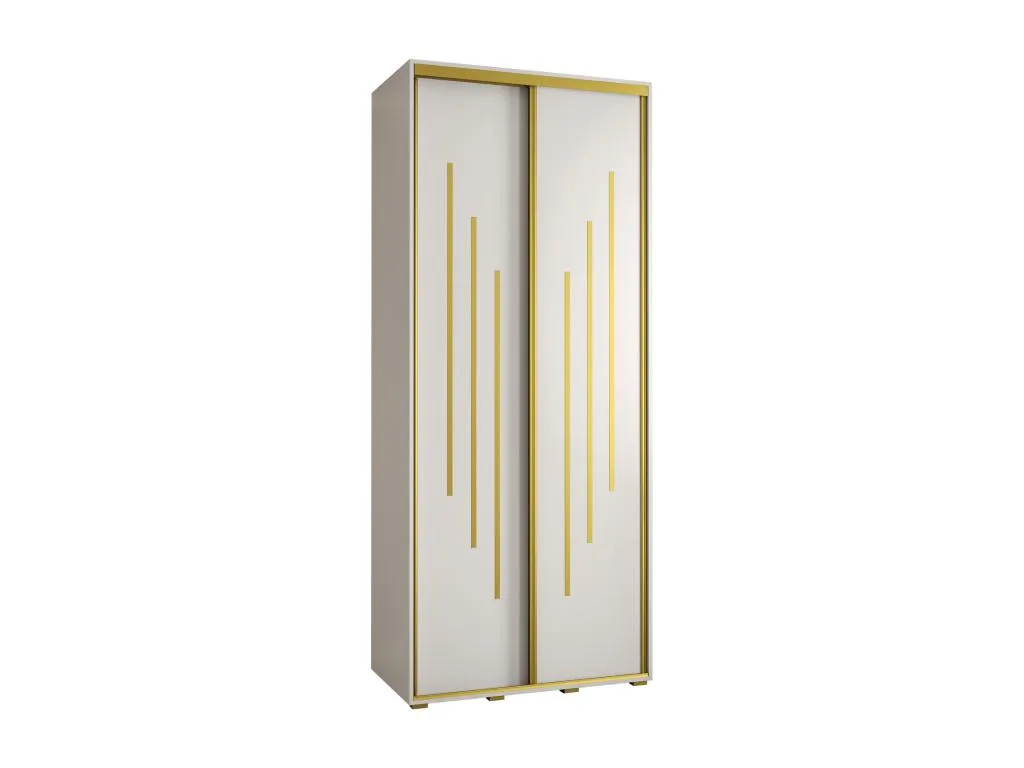 ARMARIO Kavehomedeco 8 DE PUERTAS CORREDERAS 235.2/120/60 2 puertas (Blanco/Blanco/Oro) HFEO16635