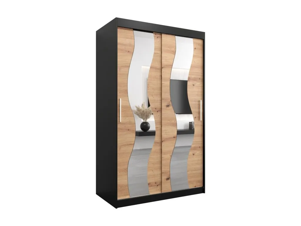 Armario Francomuebleses de puertas correderas 200/120/62 2 puertas (negro/artisan)