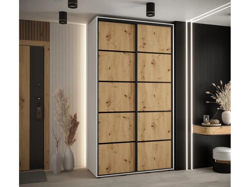 ARMARIO Mueblesclasic 4 DE PUERTAS CORREDERAS 235.2/130/60 2 puertas (Blanco/Artisan/Negro)