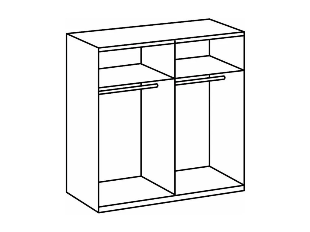 Armario 2 puertas correderas con 1 espejo - L180 cm
