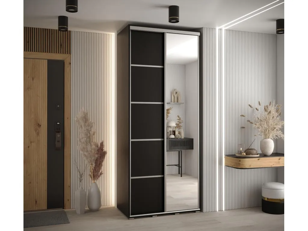 ARMARIO Mueblestop 5 DE PUERTAS CORREDERAS 235.2/120/45 2 puertas (Negro/Negro/Plata) CNCW88865
