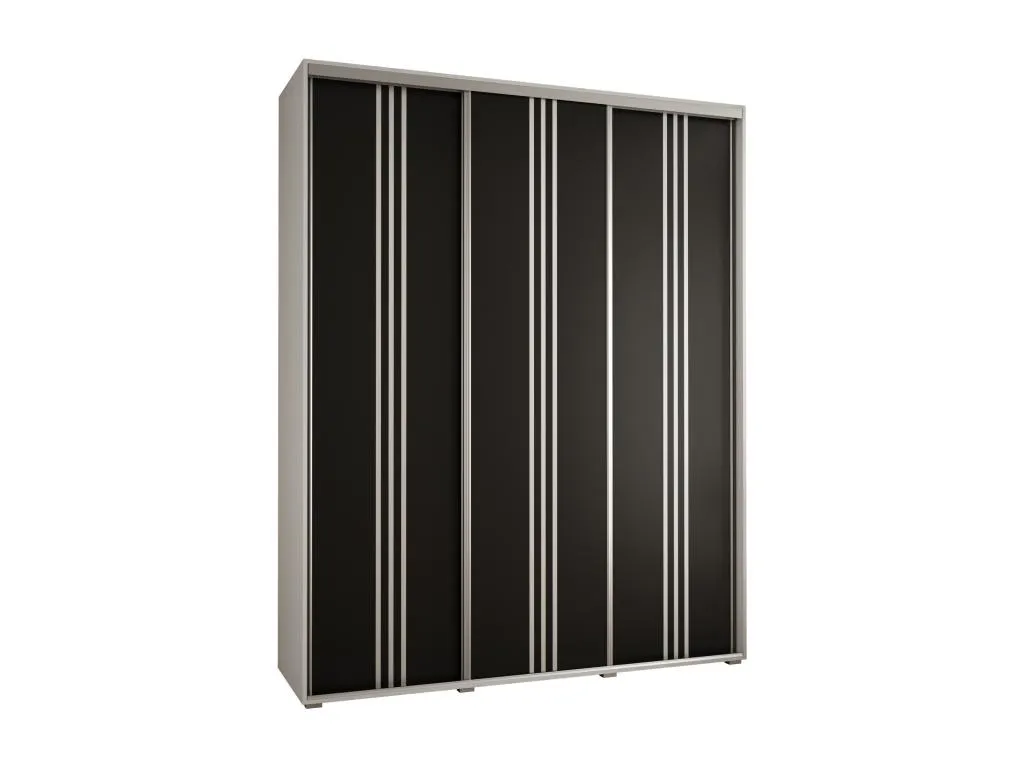 ARMARIO Vivircalido 6 DE PUERTAS CORREDERAS 235.2/200/60 3 puertas (Blanco/Negro/Plata) hawa28261