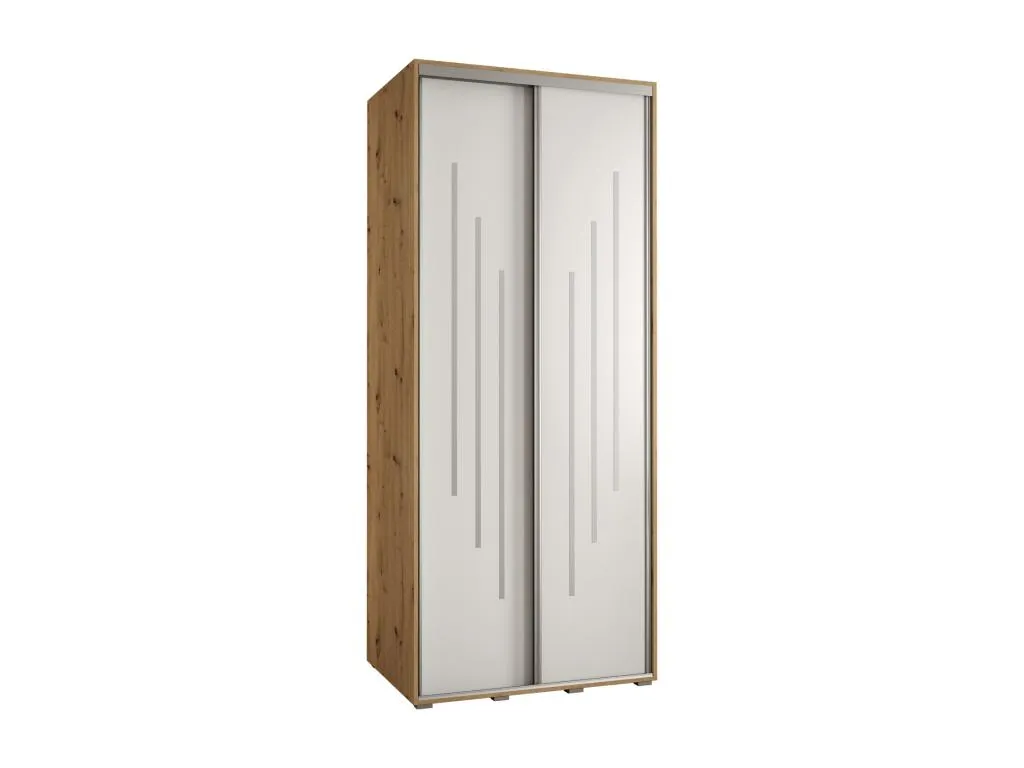 Armario Casahandy 8 con puertas correderas 235,2x100x45 cm 2 puertas artisan blanco plata
