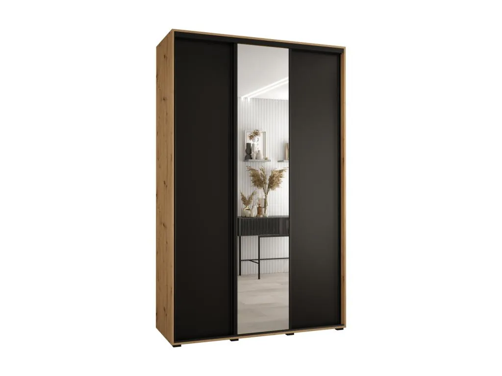 Armario Casahandy 3 con puertas correderas 235,2x160x60 cm 3 puertas artisan negro negro