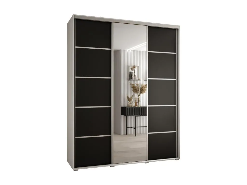 ARMARIO Lluesmahome 5 DE PUERTAS CORREDERAS 235.2/180/45 3 puertas (Blanco/Negro/Plata) 95404HXAT