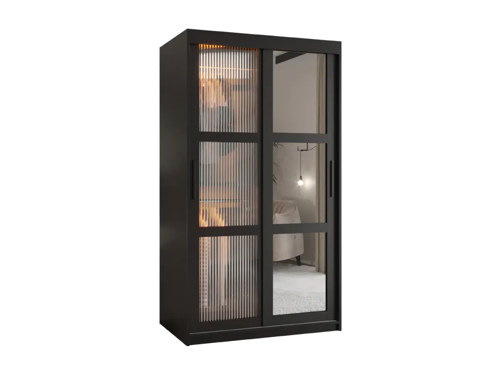 ARMARIO FLUTES 2 DE PUERTAS CORREDERAS 200/100/62 2 puertas (negro) JQFA99270