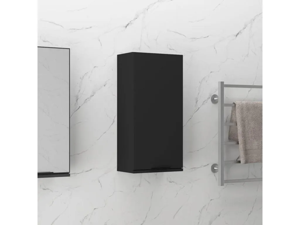 Armario de baño de pared negro 32x20x67 cm