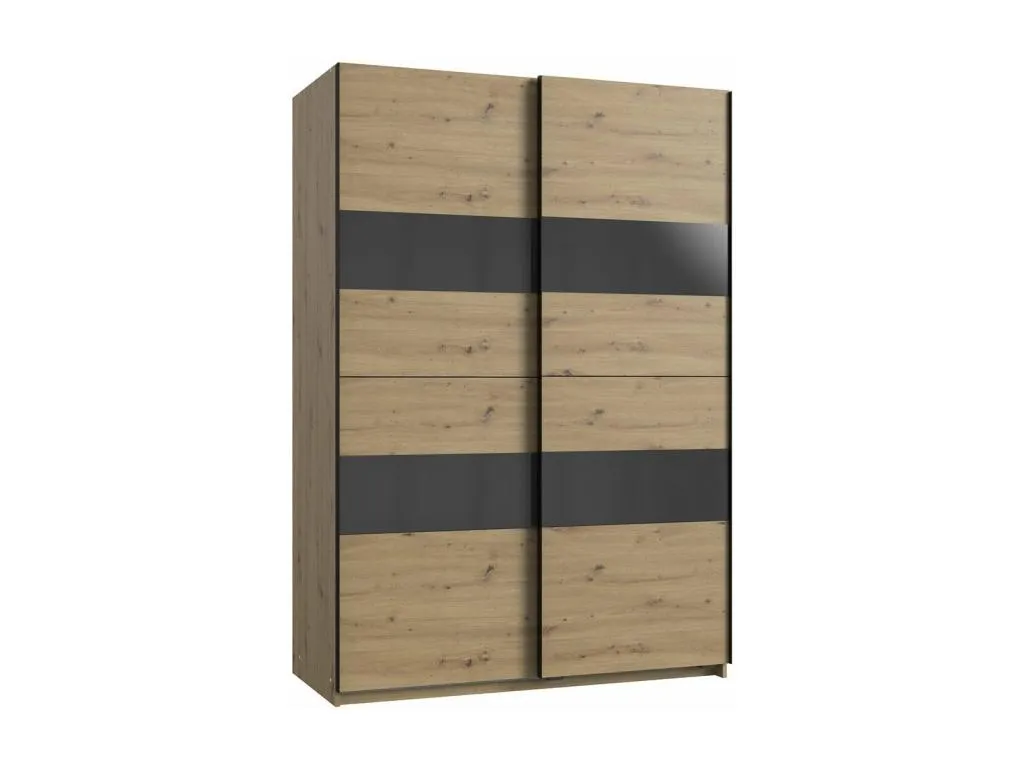 Armario de 2 puertas correderas con perchero - L135 cm