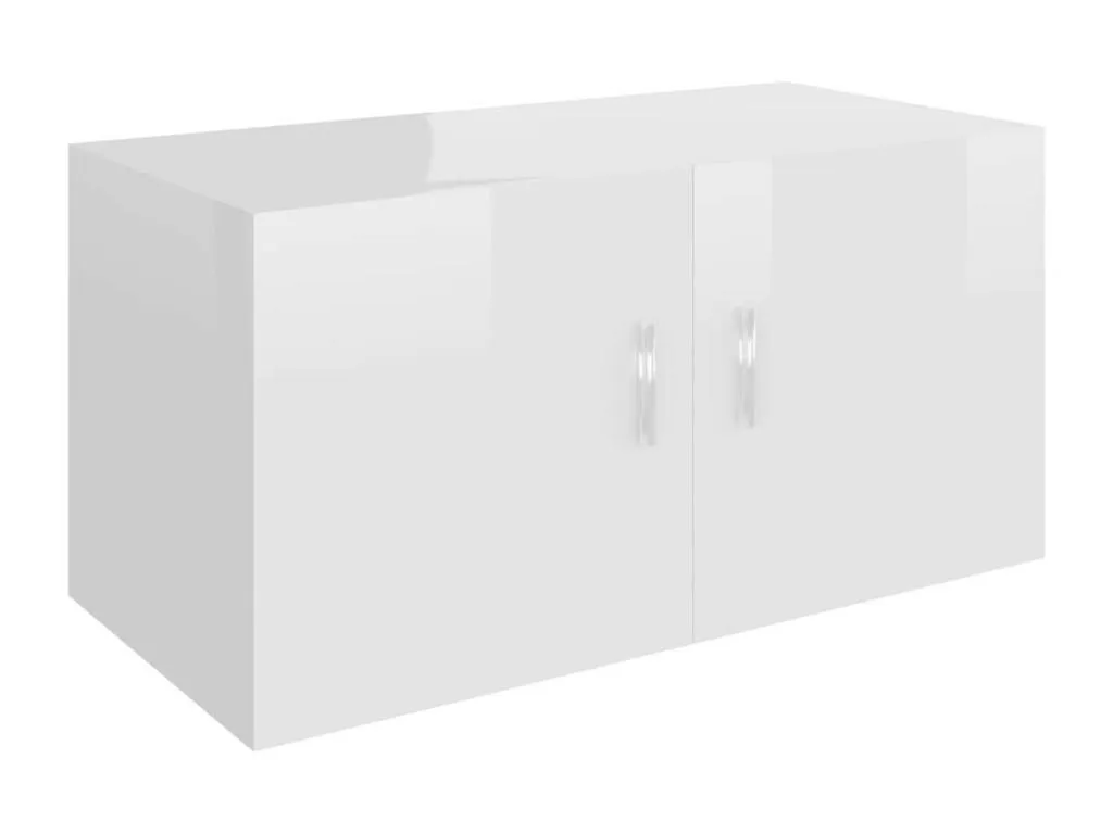 Armario de pared Boverdeco ingeniería gris brillo 80x39x40 cm Blanco