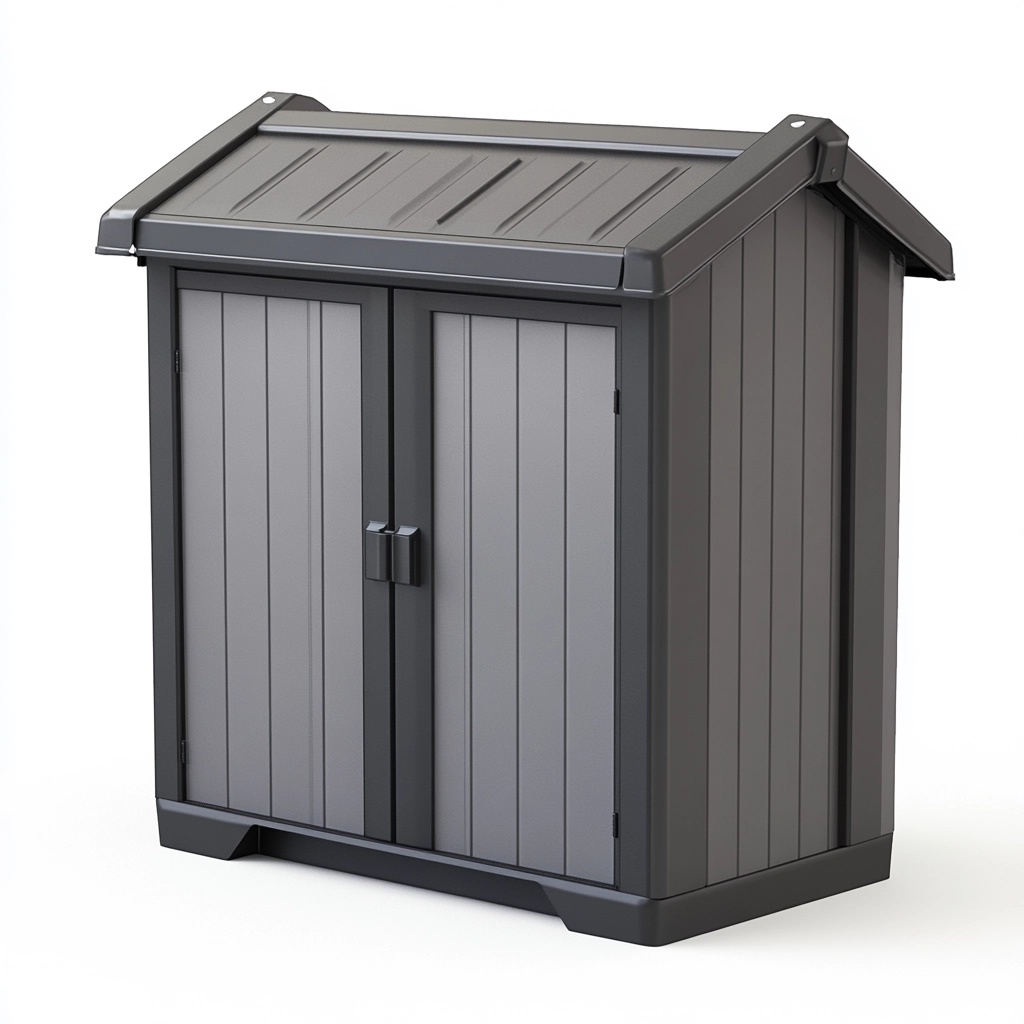 Cobertizo exterior jardín almacenamiento 83x40x92 cm resina gris impermeable armario de exterior GM9726483