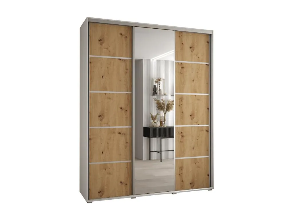 ARMARIO Casabellaes 5 DE PUERTAS CORREDERAS 235.2/170/60 3 puertas (Blanco/Artisan/Plata) WVMH08551