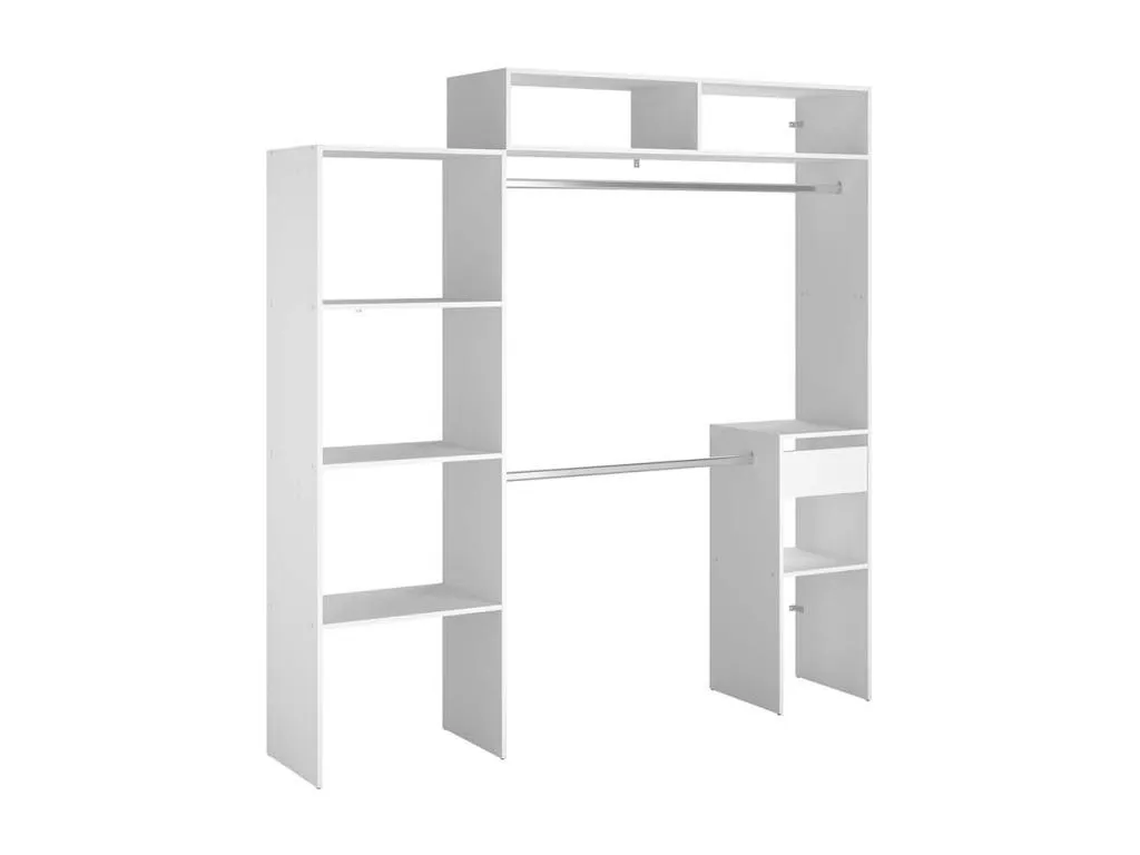 Vestidor extensible 2 armarios 4 estantes 1 cajón Lluesmahome 99557AAPA
