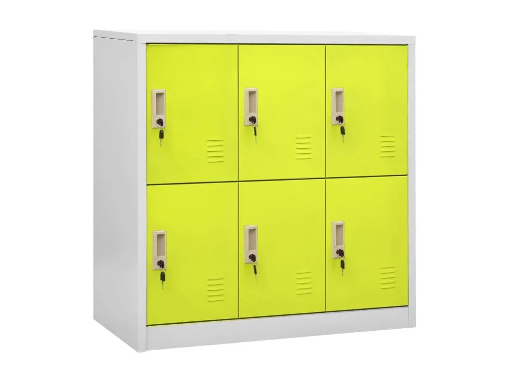 Armarios taquilla 5 uds de acero gris y verde 90x45x92.5 cm 27527MIFD