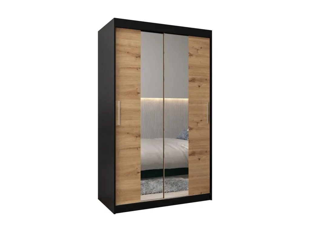 Armario Mueblestop 1 de puertas correderas 200/120/62 2 puertas (negro/artisan) XKYQ93151