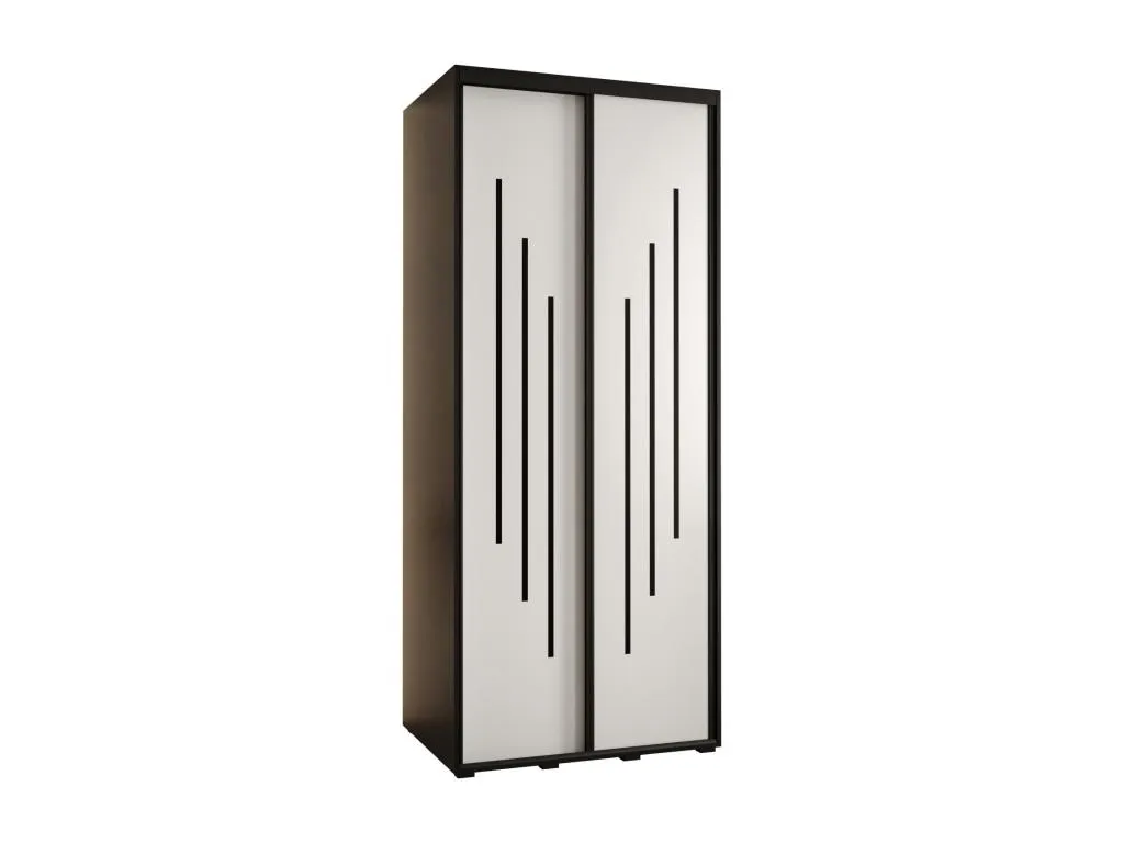 ARMARIO Mueblesclasic 8 DE PUERTAS CORREDERAS 235.2/110/45 2 puertas (Negro/Blanco/Negro)