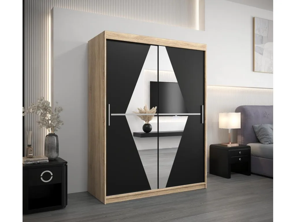Armario Lluesmahome de puertas correderas 200/150/62 2 puertas (Lluesmahome/negro) 40057CEQW