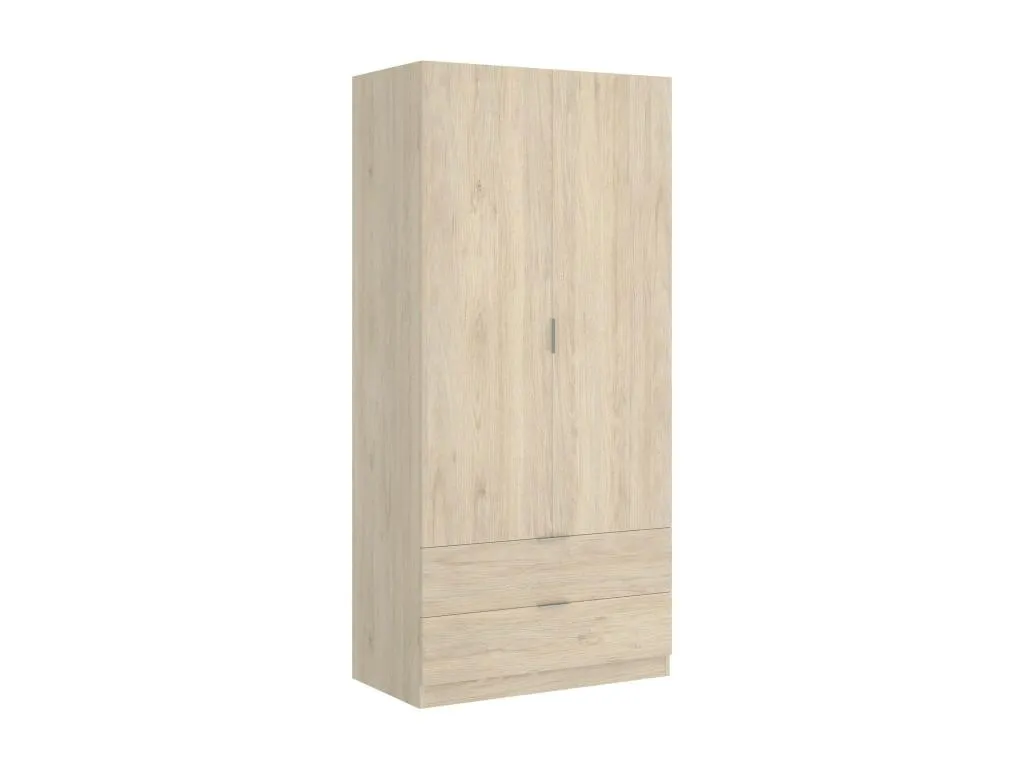 Armario Hogarsens Perchero para dormitorio Armario con 2 puertas batientes y 2 cajones 81x52h184 cm Hogarsens