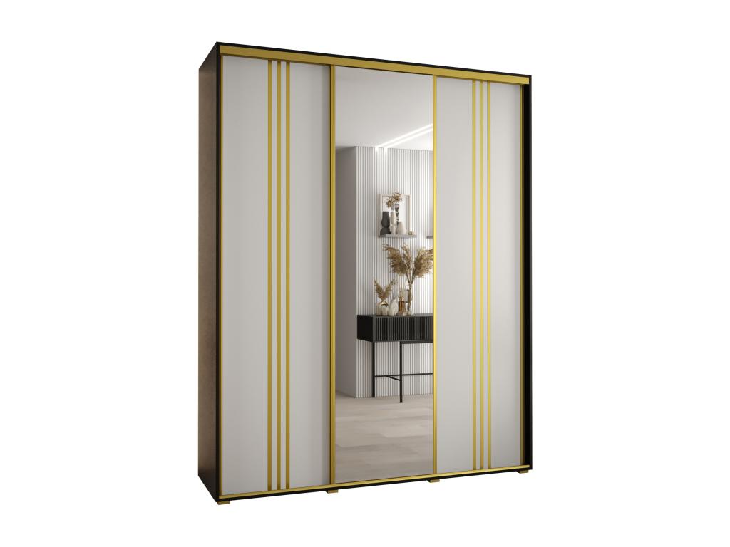 ARMARIO 7 DE PUERTAS CORREDERAS 235 - 2/200/60 3 puertas Negro/Blanco/Confortzx