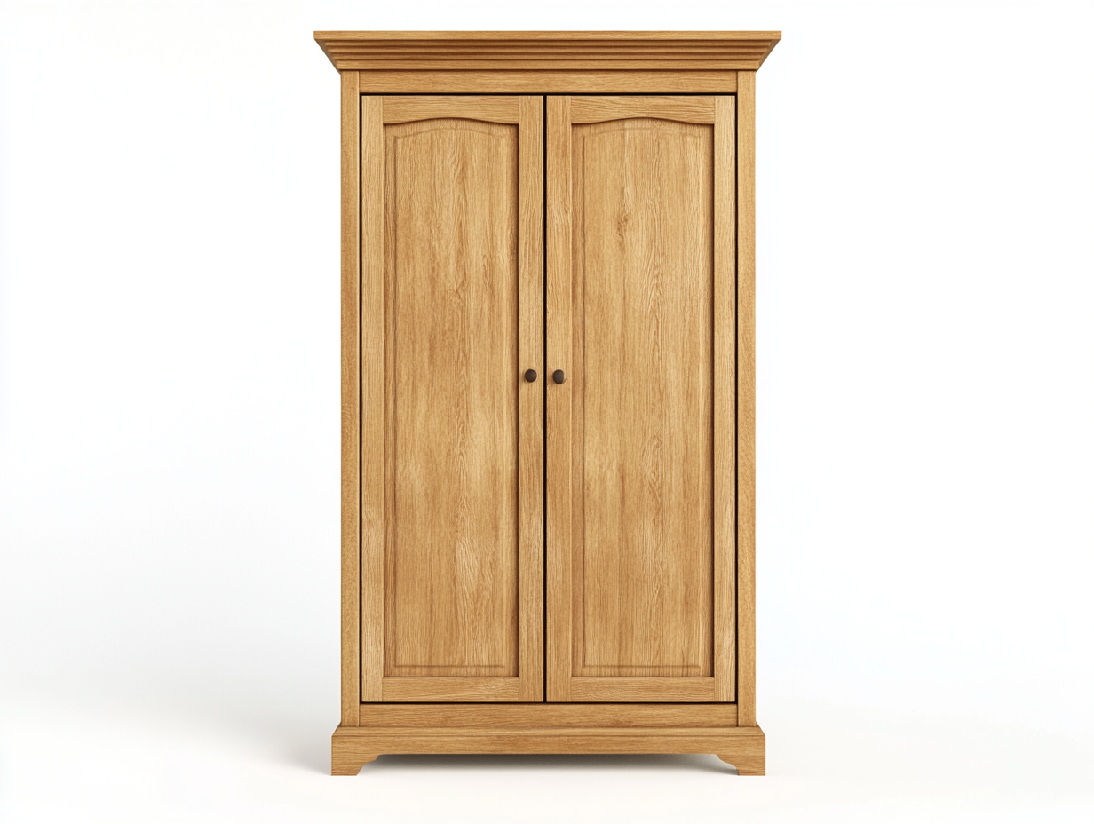 Armario ropero de madera maciza de 2 puertas estilo clásico