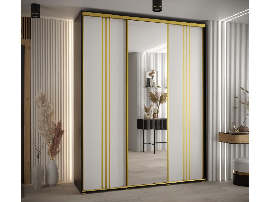 ARMARIO 7 DE PUERTAS CORREDERAS 235 - 2/200/60 3 puertas Negro/Blanco/Confortzx