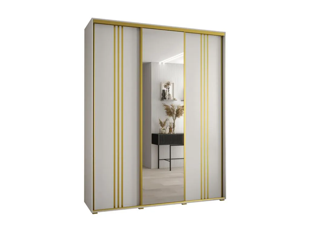 ARMARIO Mueblesclasic 7 DE PUERTAS CORREDERAS 235.2/200/45 3 puertas (Blanco/Blanco/Oro)