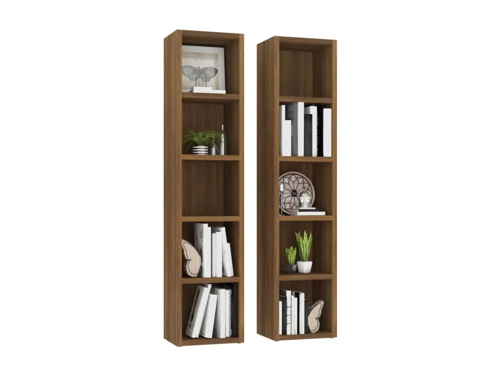 Armarios CD 2 uds Decoesp marrón 21x16x93.5cm Decoesp contrachapada TMDL61921