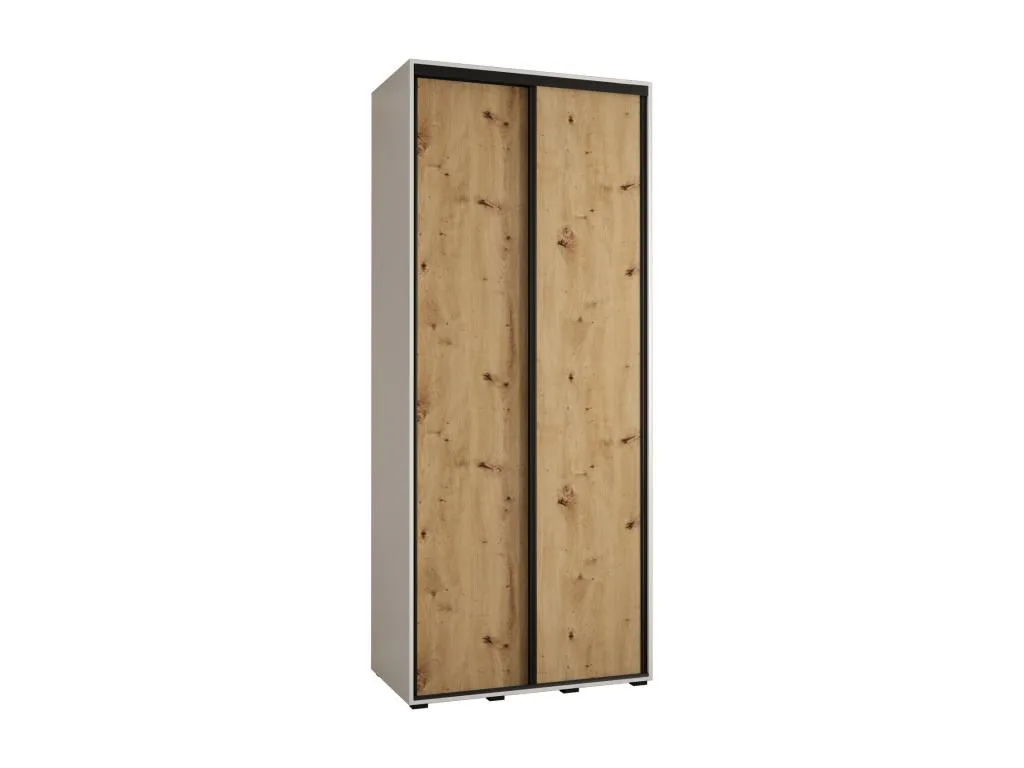 ARMARIO Lluesmamuebles 1 DE PUERTAS CORREDERAS 235.2/110/60 2 puertas (Blanco/Artisan/Negro)
