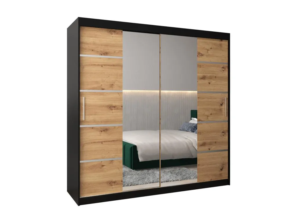 ARMARIO Sancaldeco 4 DE PUERTAS CORREDERAS 200/200/62 2 puertas (negro/artisan) 01703FCVD