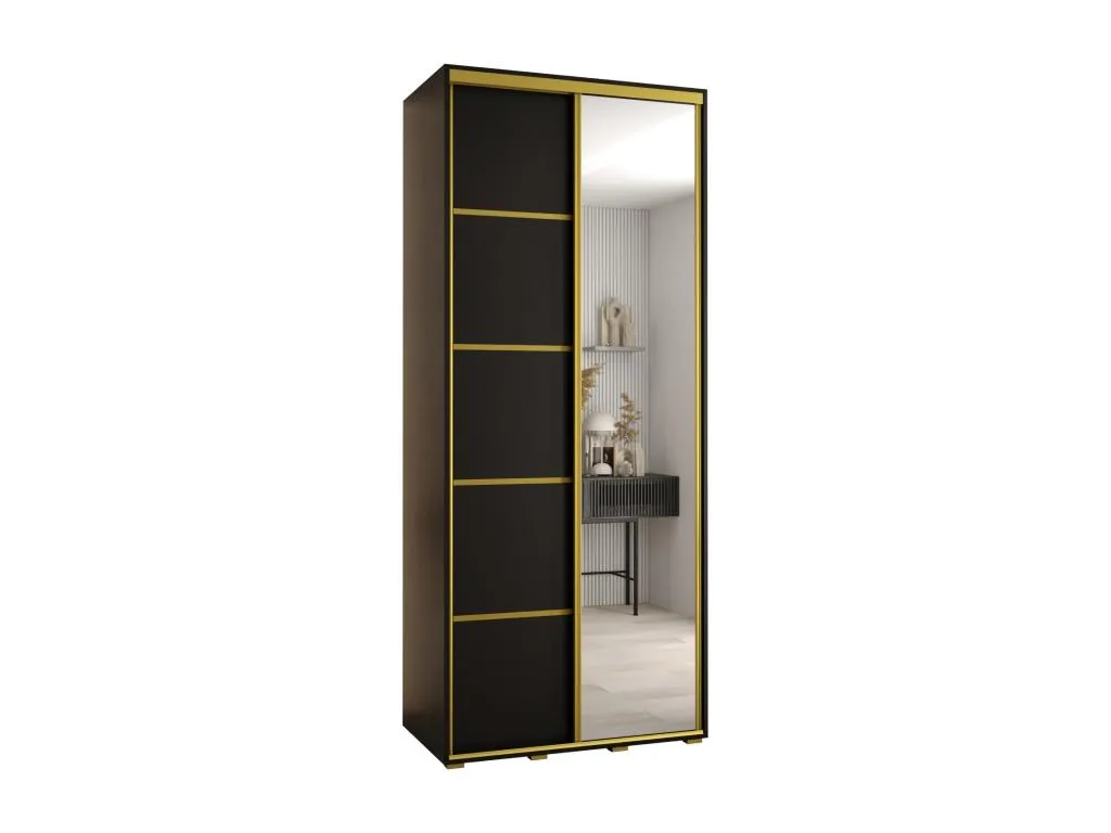 ARMARIO Mueblesclasic 5 DE PUERTAS CORREDERAS 235.2/100/60 2 puertas (Negro/Negro/Oro)