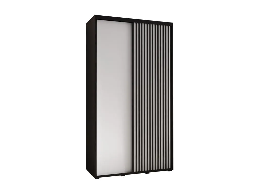 Armario Casahandy con 2 puertas correderas 205.2x140x45 cm acabado negro blanco