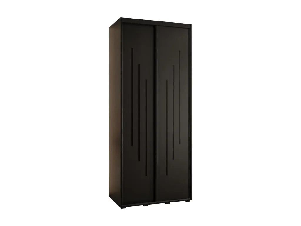 Armario Lluesmahome modelo 8 con dos puertas correderas de 235.2/100/60 cm (Negro/Negro/Negro)  GI0141662