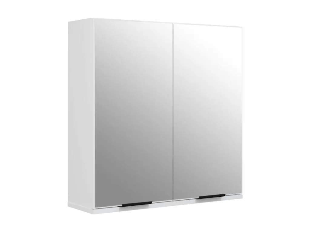 Armario de baño con espejo blanco brillante 64x20x67 cm 46700TUQH
