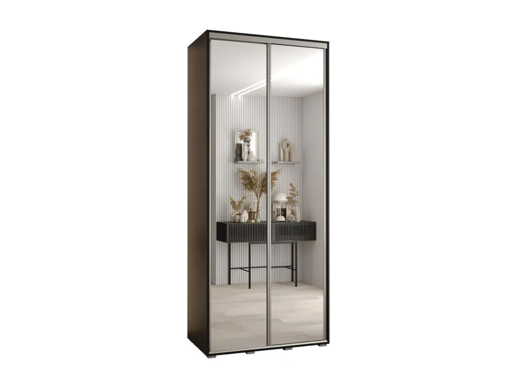 ARMARIO Decounico 2 DE PUERTAS CORREDERAS 235.2/100/45 2 puertas (Negro/Negro/Plata)