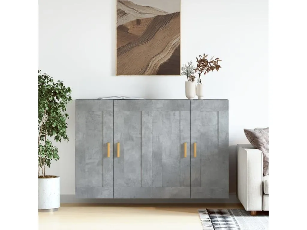Armarios de pared 2 uds Lluesmamuebles de ingeniería gris hormigón