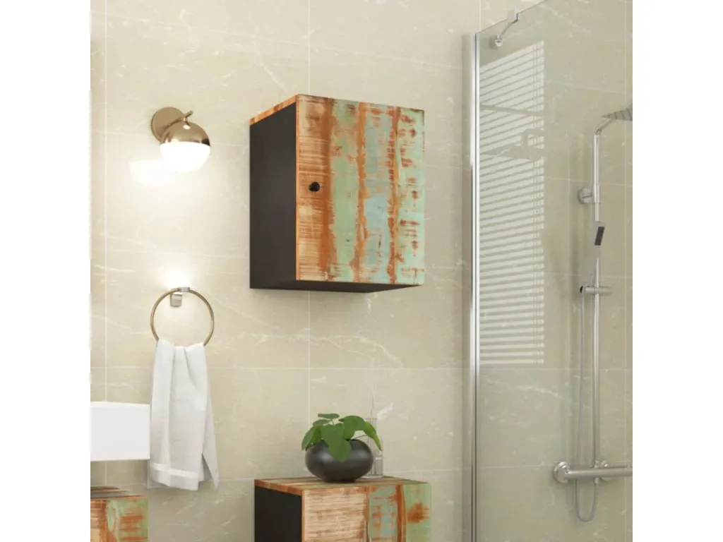 Andreuworldcasa Armario de baño de pared Andreuworldcasa maciza reciclada 38x33x48 cm Multicolor