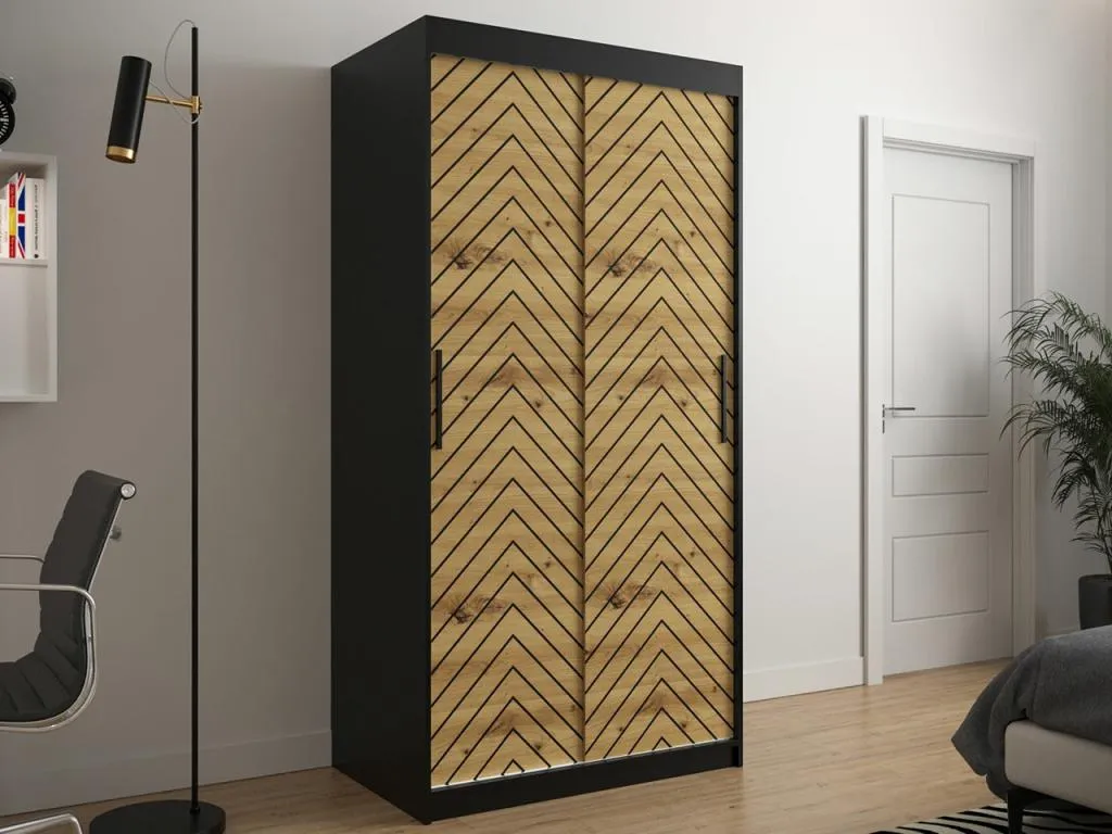 Armario Hogarve 306 Hogarve Artisan | Negro 200x100x62cm Puertas de armario - Correderas 70281qcoy