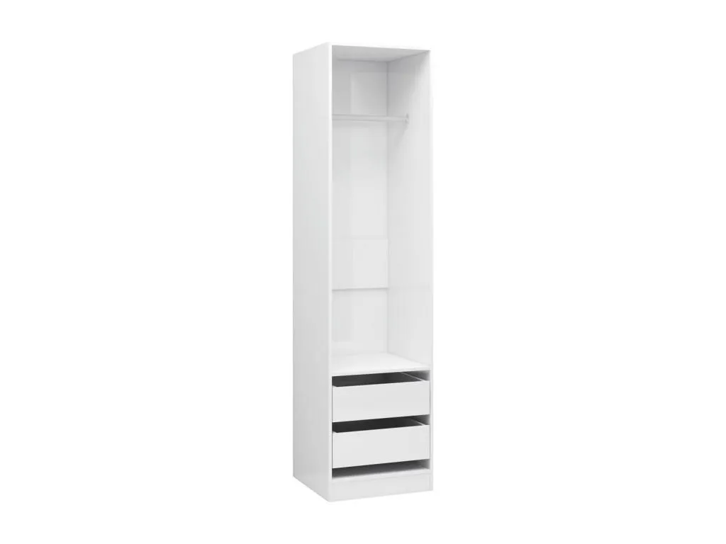 Armario con cajones de contrachapada blanco brillo 50x50x200 cm 07862LBIH