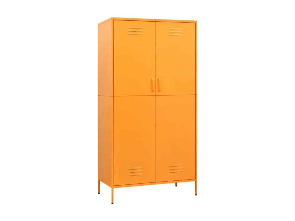 Armario de acero amarillo mostaza 90x50x180 cm