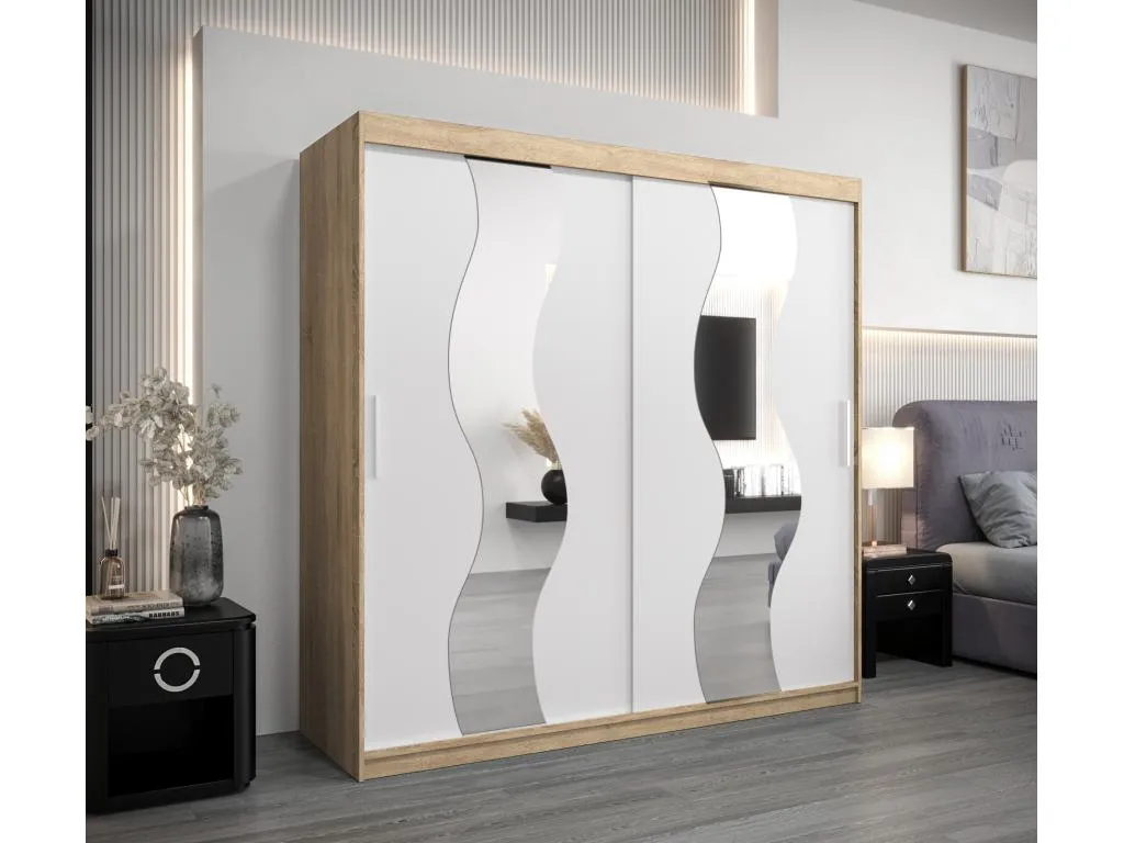 Armario Kavehomedeco de puertas correderas 200/200/62 2 puertas (Kavehomedeco/blanco) OBTW91233