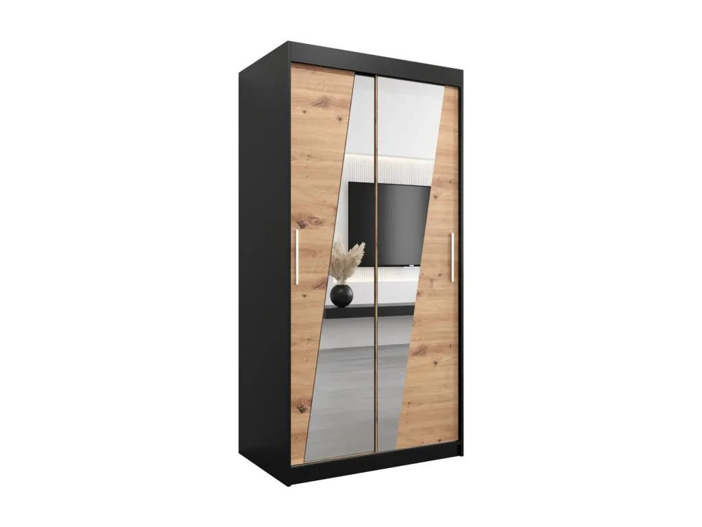 Armario Rhomb de puertas correderas 200/100/62 2 puertas (negro/artisan) 64489OPEO