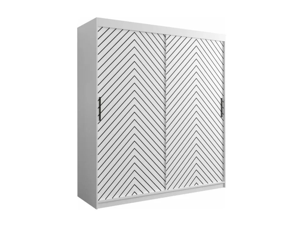 Armario Jmmhogar 312 Negro | Blanco 200x180x62cm Puertas de armario - Correderas