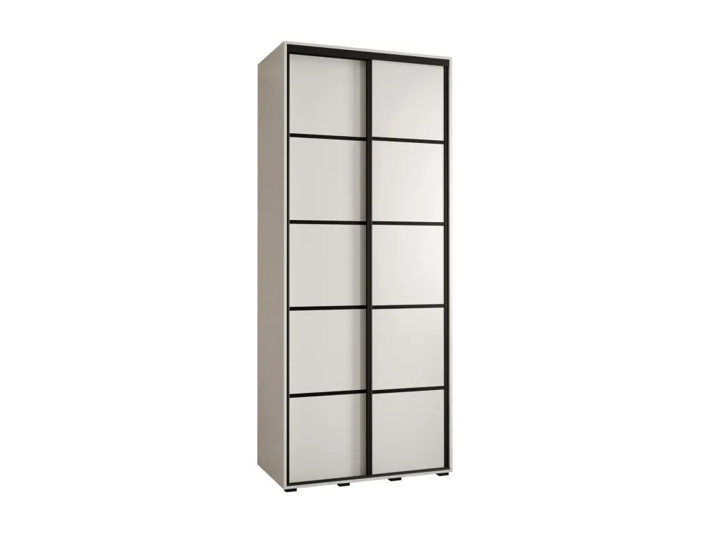 ARMARIO Hogarmini 4 DE PUERTAS CORREDERAS 235.2/110/60 2 puertas (Blanco/Blanco/Negro) 81322ggnk