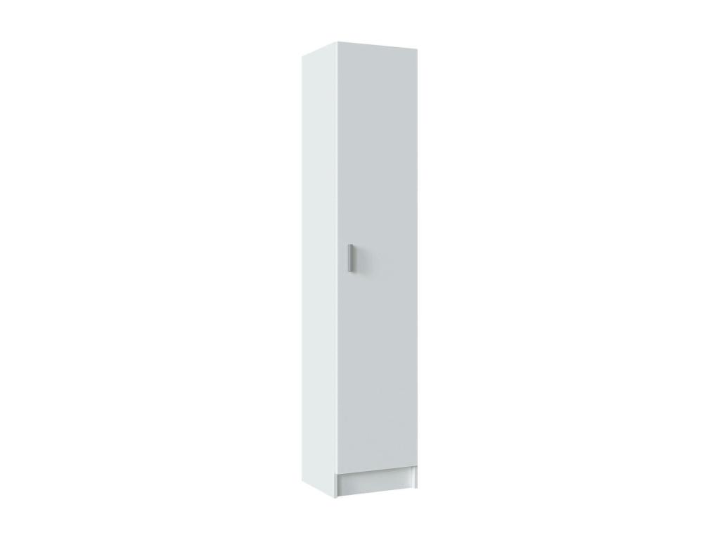 Armario multifunción Luzssnh - Armario auxiliar de 1 puerta - Armario zapatero con baldas - Zapatero vertical - 37x37h180 cm - Blanco