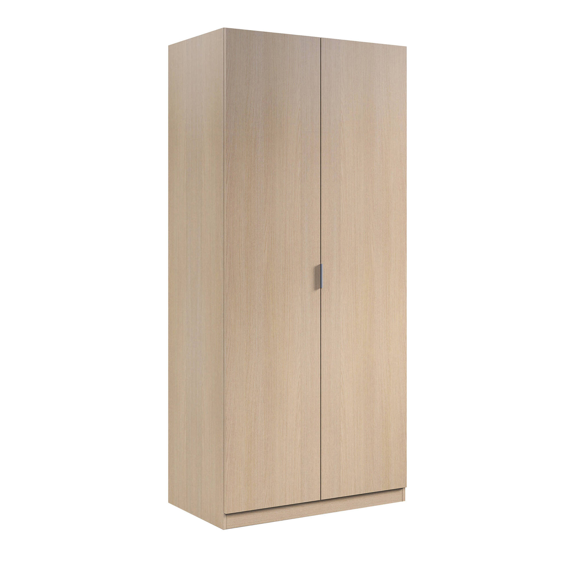 Armario de 2 puertas con acabado en efecto madera beige, 187x52x180 cm aj0278k9